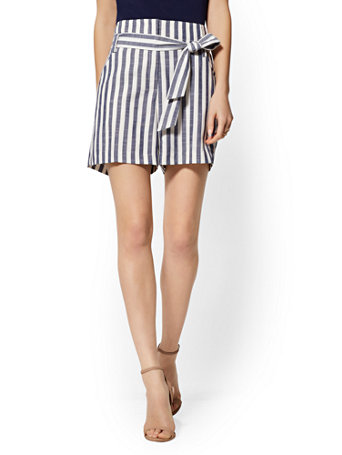 NY&Co Women's The Madie 6-Inch Short - Navy Blue Stripe - 7th Avenue Grand Sapphire NY&Co Women's The Madie 6-Inch Short - Navy Blue Stripe - 7th Avenue Grand Sapphire
