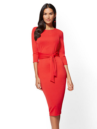 Tie-Front Sheath Dress | New York & Company