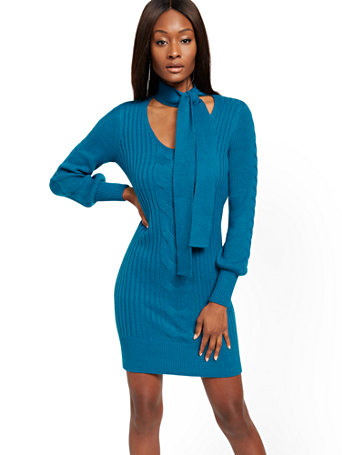 tie sweater dress