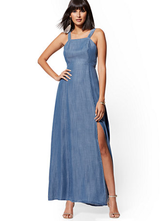 soft blue maxi dress