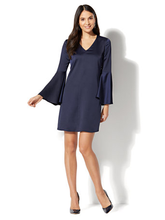 shift dress v neck