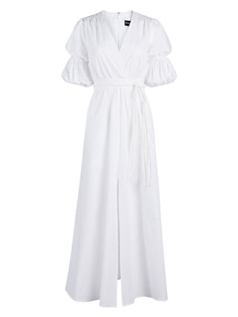 NY\u0026C: White Puff-Sleeve Maxi Dress 