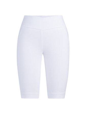 NY&Co Women's Whitney High-Waisted Biker Pull-On Short - 11-Inch White NY&Co Women's Whitney High-Waisted Biker Pull-On Short - 11-Inch White
