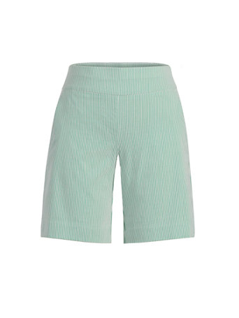 NY&Co Women's Whitney High-Waisted Pull-On 8-Inch Short - Stripe Emerald Isle NY&Co Women's Whitney High-Waisted Pull-On 8-Inch Short - Stripe Emerald Isle
