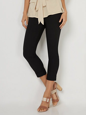 NY&Co Women's Whitney High-Waisted Pull-On Capri Pants Black NY&Co Women's Whitney High-Waisted Pull-On Capri Pants Black
