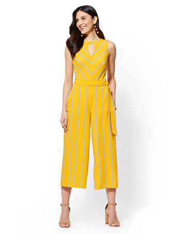 jumpsuit yellow stripe