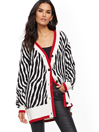 zebra print cardigan