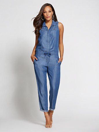 gabrielle union denim jumpsuit