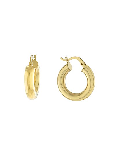 14K Gold 22MM Thick Hoop Earrings - Athra - New York & Company