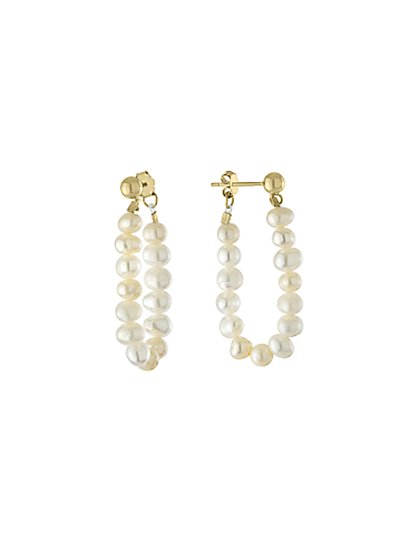 14K Gold Freshwater Pearl Drop Earrings - Athra - New York & Company