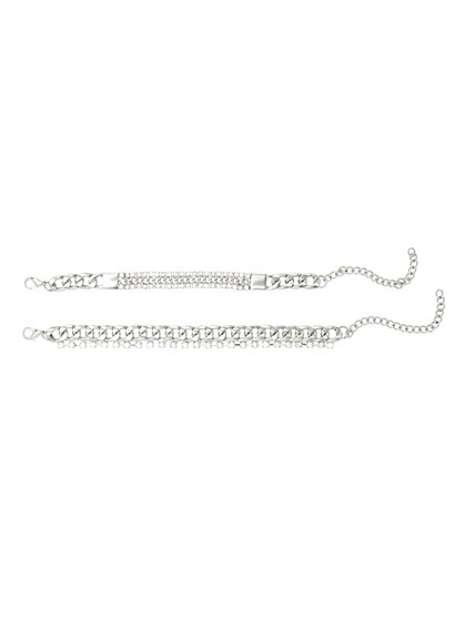 2-Piece Silver-Tone Chain Bracelet Set - New York & Company