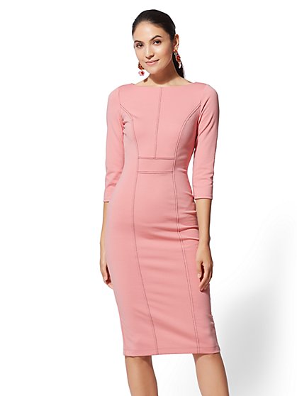 pink sheath dress with sleeves