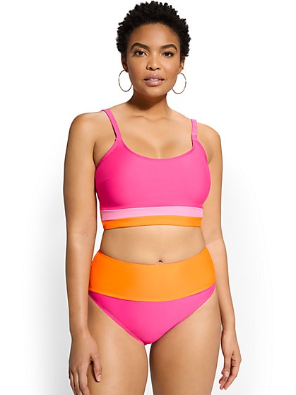 Accent-Stripe Bikini Top - NY&C Swimwear - New York & Company