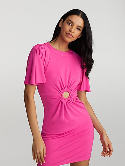Anisa Flutter-Sleeve O-Ring Dress - Gabrielle Union Collection - New York & Company