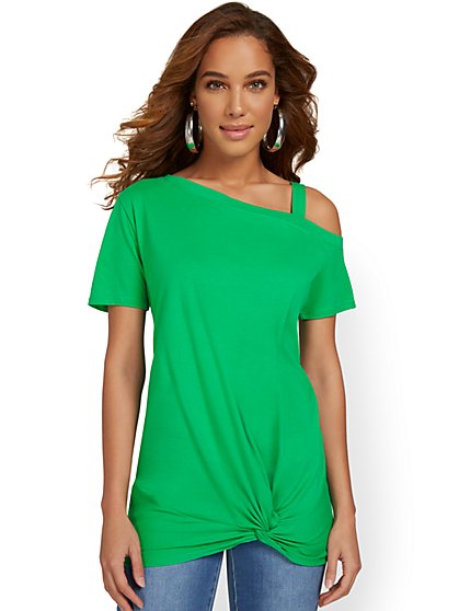 Asymmetric Knotted Perfect Tee Tunic - New York & Company