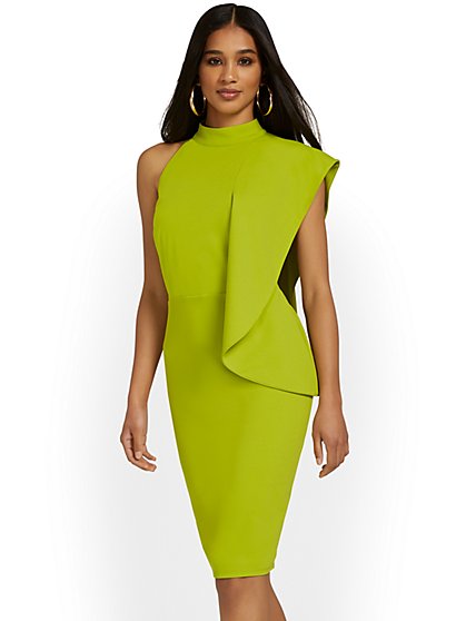 Asymmetric Sheath Dress - Magic Crepe® - New York & Company
