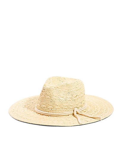 Banded Woven Straw Hat - Fame Accessories - New York & Company
