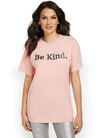 Be Kind Oversized Graphic Tee - New York & Company