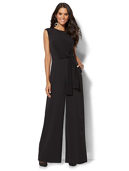 Belted Jumpsuit - Black - New York & Company