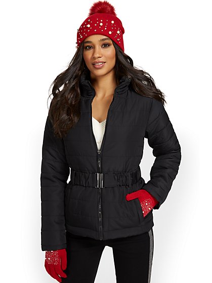Belted Puffer Jacket - New York & Company