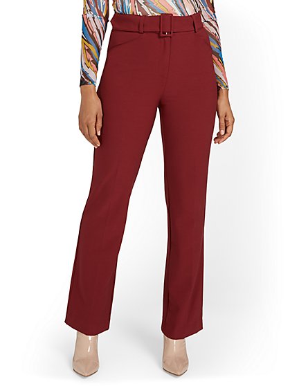 Belted Straight-Leg Pant - Essential Stretch - New York & Company