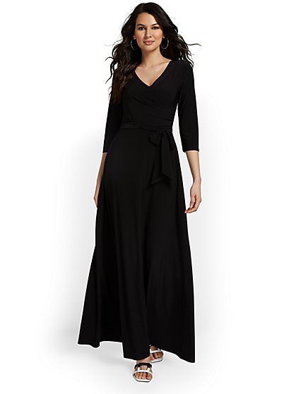 Belted Wrap Maxi Dress - New York & Company