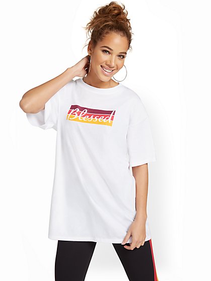 Blessed Oversized Graphic Tee - New York & Company