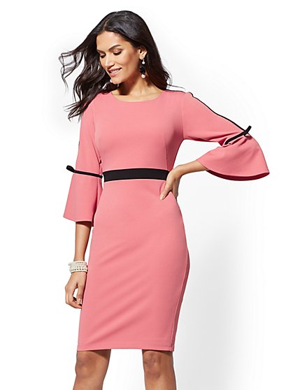 Tail Dresses And Party Ny C Bow Accent Bell Sleeve Sheath Dress New York Company
