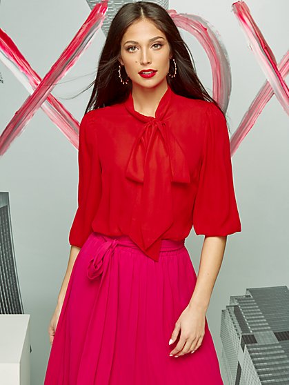 Bow-Front Blouse - New York & Company