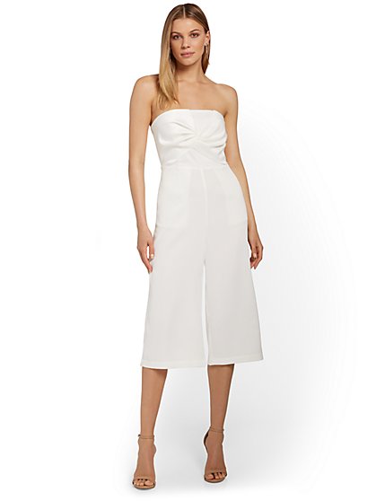 Bow-Front Strapless Jumpsuit - 4Sienna - New York & Company
