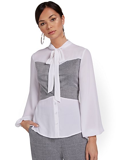 Bow-Neck Twofer Top - New York & Company