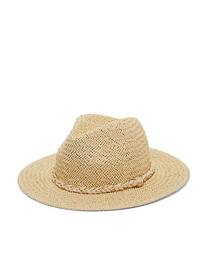 Braided-Band Straw Hat - Fame Accessories - New York & Company