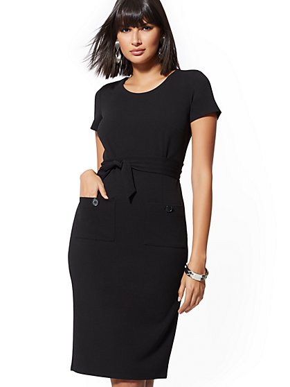 Single Slit Neck Sheath Dress