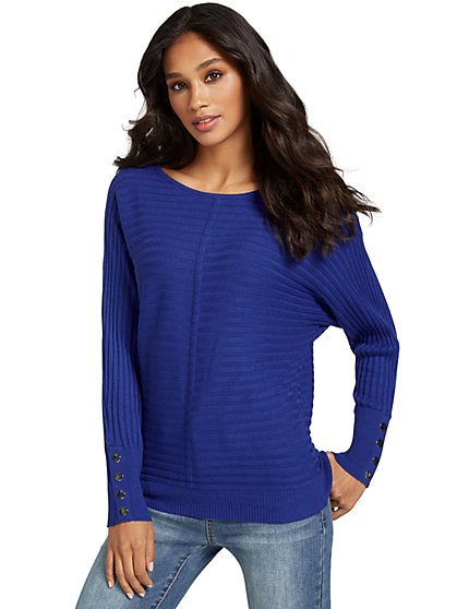 Button-Sleeve Dolman Sweater - New York & Company