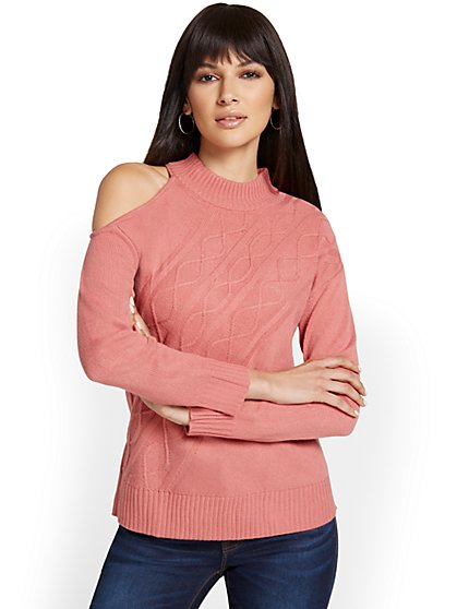 Cable-Knit Cut-Out Sweater - New York & Company