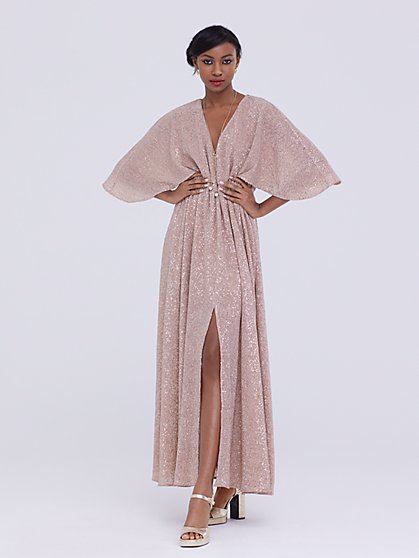 Cap-Sleeve Sequin Maxi Dress - Gabrielle Union Collection - New York & Company