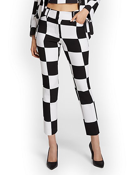 Checker-Print Ankle Pant - New York & Company