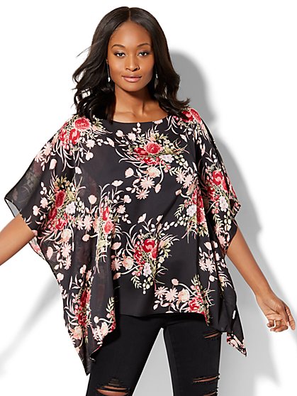 Chiffon Topper - Floral - New York & Company