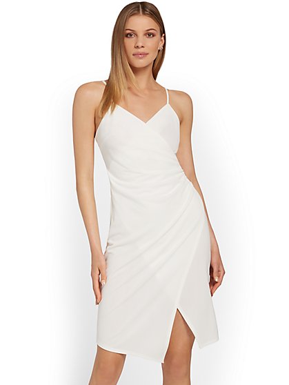 Cinched-Side Crepe Dress - 4Sienna - New York & Company