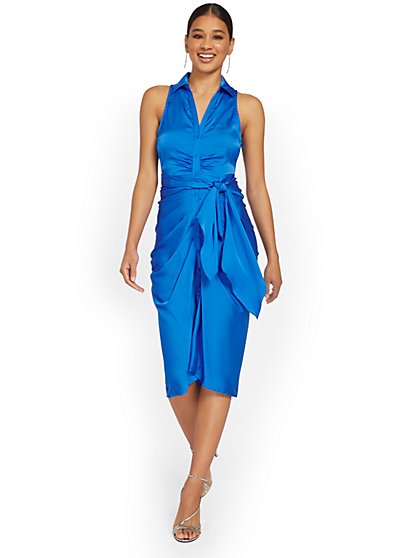 Cinched-Side Halterneck Dress - Do+Be - New York & Company