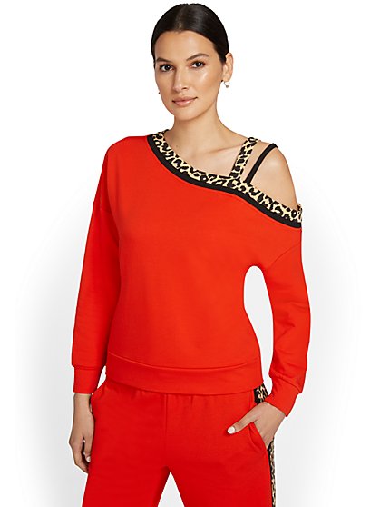 Cold-Shoulder French Terry Top - New York & Company