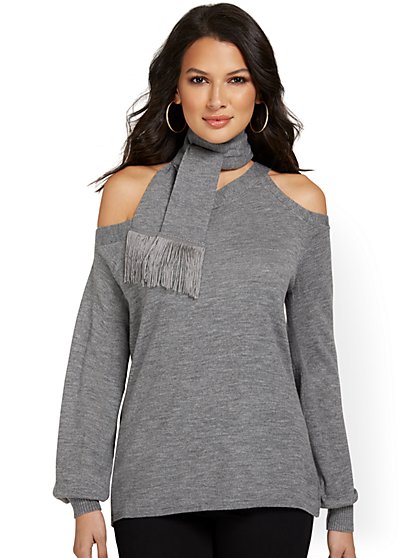 Cold-Shoulder Pullover Sweater - New York & Company