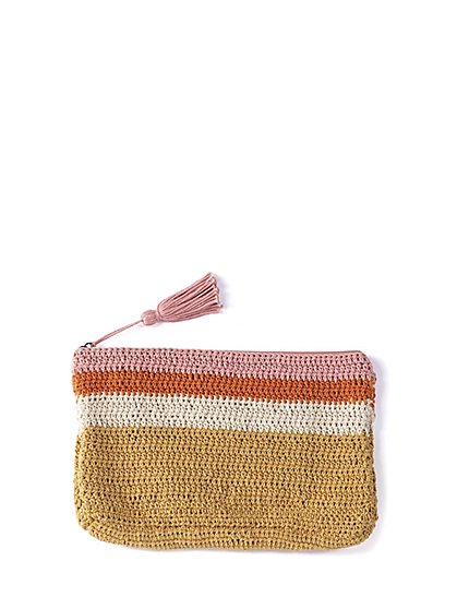 Colorblock Crochet Pouch - Shiraleah - New York & Company