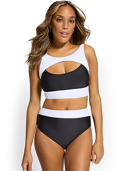 Colorblock Cut-Out Bikini Top - NY&C Swimwear - New York & Company