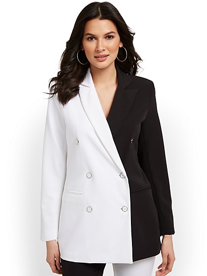 Colorblock Double-Breasted Jacket - New York & Company