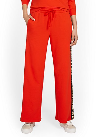 Colorblock French Terry Wide-Leg Pant - New York & Company