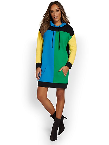 Colorblock Hoodie Dress - New York & Company