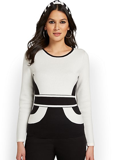 Colorblock Pullover Sweater - New York & Company