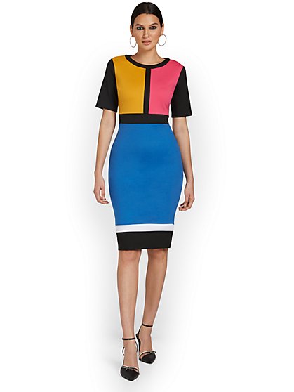 Colorblock Sheath Dress - Superflex - New York & Company