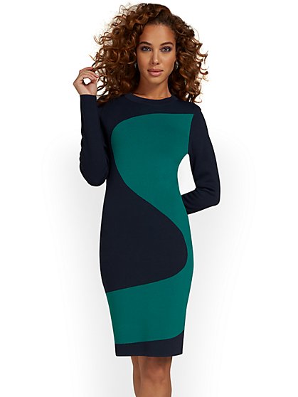 NY Collection Womens Pointed Hem Sweater Dress NY Collection Womens Pointed Hem Sweater Dress